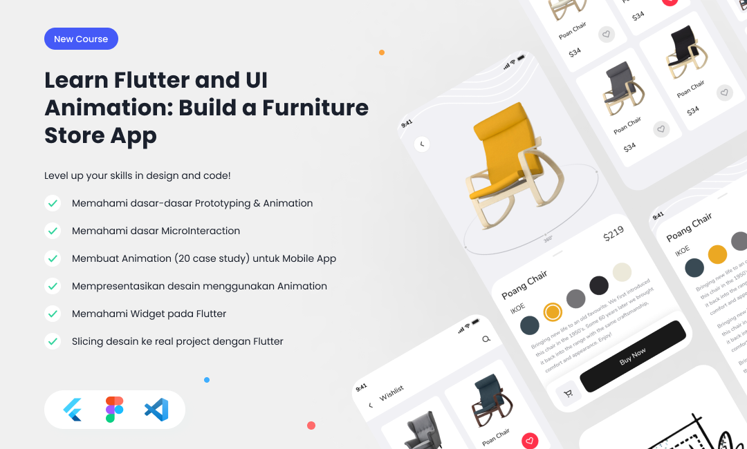 Learn Flutter & Figma UI Animation: Build a Furniture Store App di BuildWith Angga